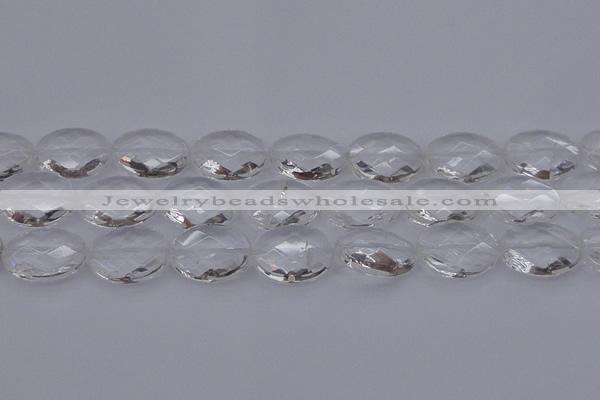 CCC518 15.5 inches 20*30mm faceted oval natural white crystal beads