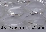 CCC520 15.5 inches 15*20mm twisted & faceted oval white crystal beads