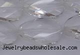 CCC522 15.5 inches 20*30mm twisted & faceted oval white crystal beads