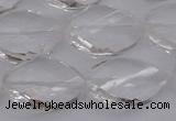 CCC525 15.5 inches 15*20mm twisted & faceted teardrop white crystal beads