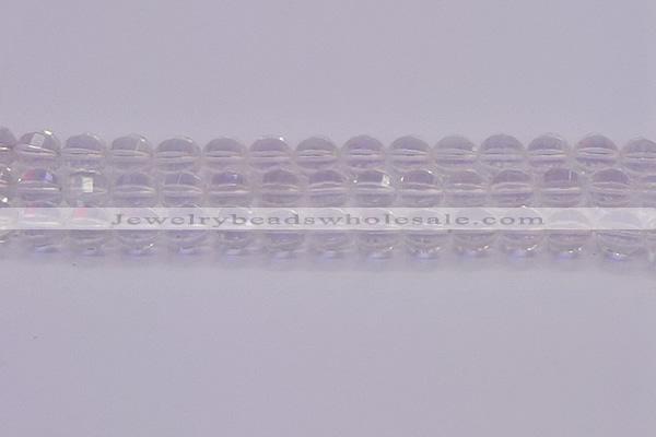 CCC622 15.5 inches 8mm faceted round natural white crystal beads