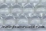 CCC637 15 inches 8mm round white crystal beads, 2mm hole