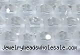 CCC640 15 inches 6mm faceted round white crystal beads