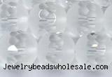 CCC642 15 inches 10mm faceted round white crystal beads