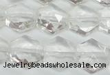 CCC750 15.5 inches 14*14mm faceted hexagon natural white crystal beads