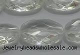 CCC805 15.5 inches 18*25mm faceted oval natural white crystal beads