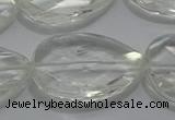 CCC812 22*30mm faceted flat teardrop natural white crystal beads