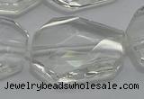 CCC815 15.5 inches 25*30mm faceted freeform natural white crystal beads