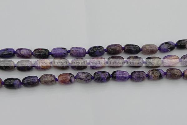 CCG111 15.5 inches 10*14mm drum charoite gemstone beads