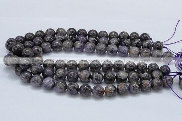 CCG23 15.5 inches 14mm round natural charoite gemstone beads