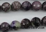 CCG54 15.5 inches 12mm faceted round natural charoite beads