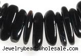 CCH03 16 inches black agate chips gemstone beads wholesale