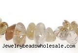 CCH11 16 inches quartz rutilated chips gemstone beads wholesale