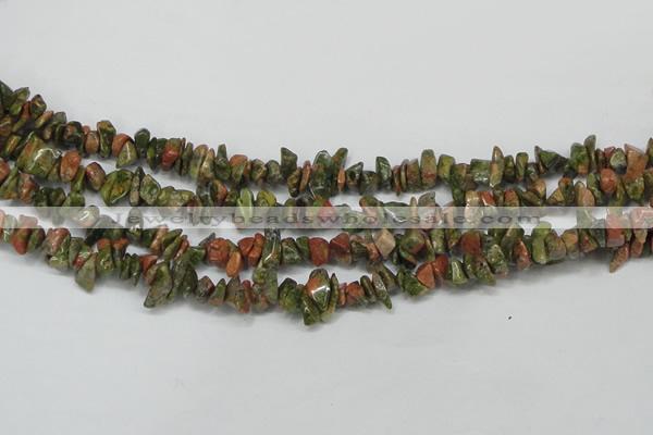 CCH203 34 inches 3*5mm unakite chips gemstone beads wholesale