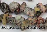 CCH226 34 inches 5*8mm red leopard skin jasper chips beads wholesale