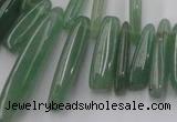 CCH405 15.5 inches 6*22mm - 7*35mm green aventurine chips beads