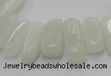 CCH407 15.5 inches 6*18mm - 10*22mm white jade chips beads