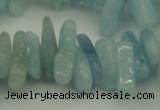 CCH603 15.5 inches 3*12mm - 4*16mm aquamarine chips gemstone beads