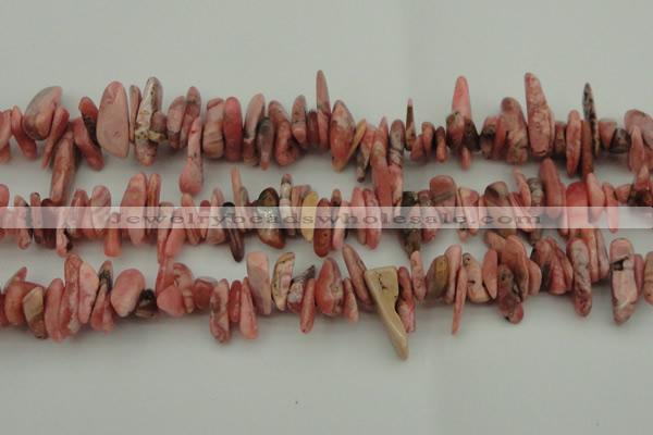 CCH604 15.5 inches 3*12mm - 4*16mm rhodochrosite chips gemstone beads