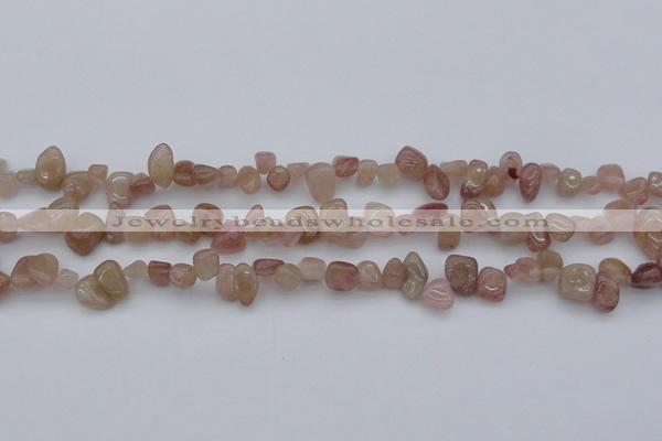 CCH621 15.5 inches 6*8mm - 10*14mm strawberry quartz chips beads