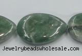 CCJ08 15.5 inches 22*30mm flat teardrop natural African jade beads