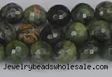 CCJ422 15.5 inches 8mm faceted round dendritic green jade beads