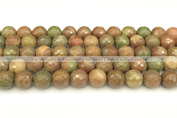 CCJ483 15 inches 10mm faceted round rainbow jasper beads