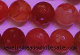 CCL54 15 inches 10mm faceted round carnelian gemstone beads