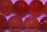 CCL55 15 inches 12mm faceted round carnelian gemstone beads