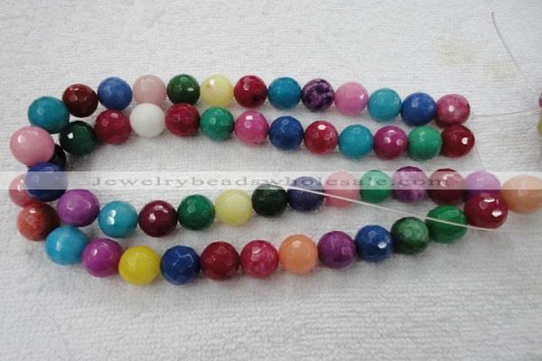 CCN1001 15.5 inches 4mm faceted round multi colored candy jade beads