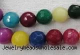 CCN1004 15.5 inches 10mm faceted round multi colored candy jade beads