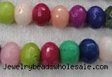 CCN1011 15.5 inches 8*12mm faceted rondelle multi colored candy jade beads