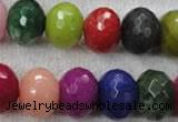 CCN1015 15.5 inches 13*18mm faceted rondelle multi colored candy jade beads