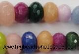 CCN1018 4*6mm - 13*18mm faceted rondelle multi colored candy jade beads