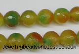 CCN1295 15.5 inches 12mm faceted round rainbow candy jade beads