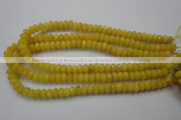 CCN1394 15.5 inches 6*10mm faceted rondelle candy jade beads