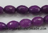 CCN1453 15.5 inches 10*14mm faceted rice candy jade beads wholesale