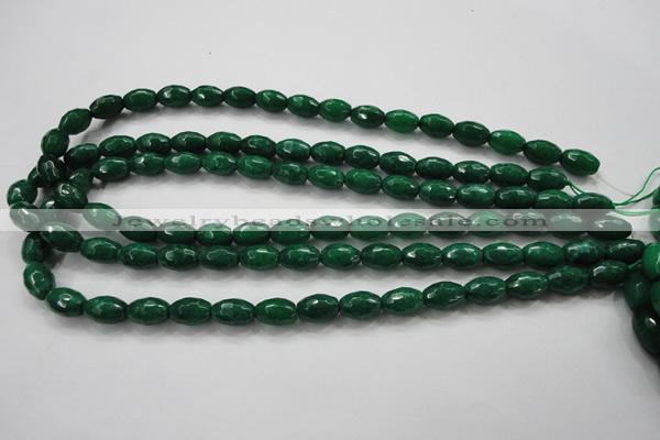 CCN1482 15.5 inches 8*12mm faceted rice candy jade beads wholesale