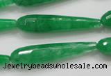 CCN1668 15.5 inches 8*40mm faceted teardrop candy jade beads wholesale