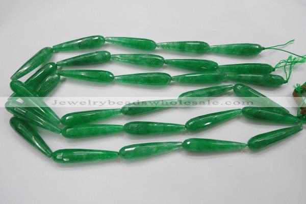 CCN1668 15.5 inches 8*40mm faceted teardrop candy jade beads wholesale