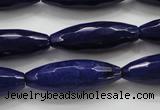 CCN1695 15.5 inches 10*30mm faceted rice candy jade beads wholesale