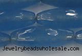 CCN1725 15.5 inches 14*40mm faceted rice candy jade beads