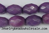 CCN181 15.5 inches 13*18mm faceted rice candy jade beads