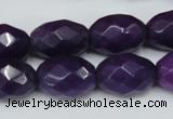 CCN182 15.5 inches 13*18mm faceted rice candy jade beads