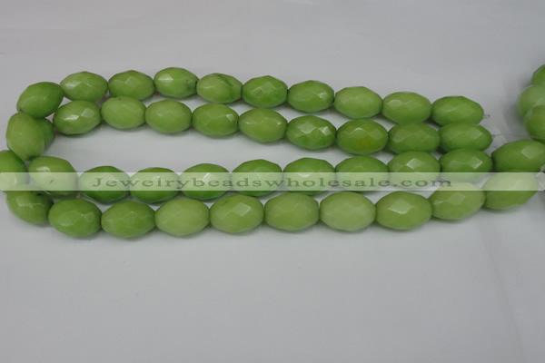 CCN184 15.5 inches 13*18mm faceted rice candy jade beads