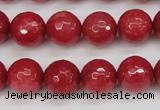 CCN1844 15 inches 12mm faceted round candy jade beads wholesale