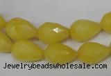 CCN190 15.5 inches 10*14mm faceted teardrop candy jade beads