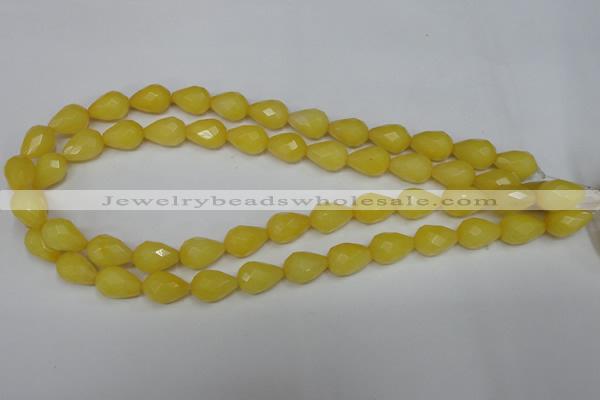 CCN190 15.5 inches 10*14mm faceted teardrop candy jade beads