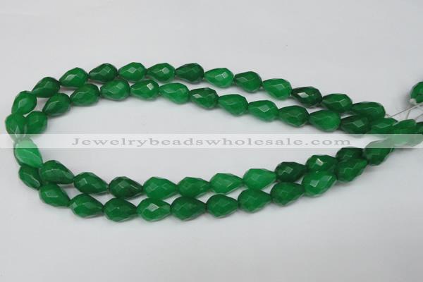 CCN194 15.5 inches 10*14mm faceted teardrop candy jade beads