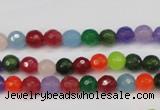 CCN1981 15 inches 6mm faceted round candy jade beads wholesale